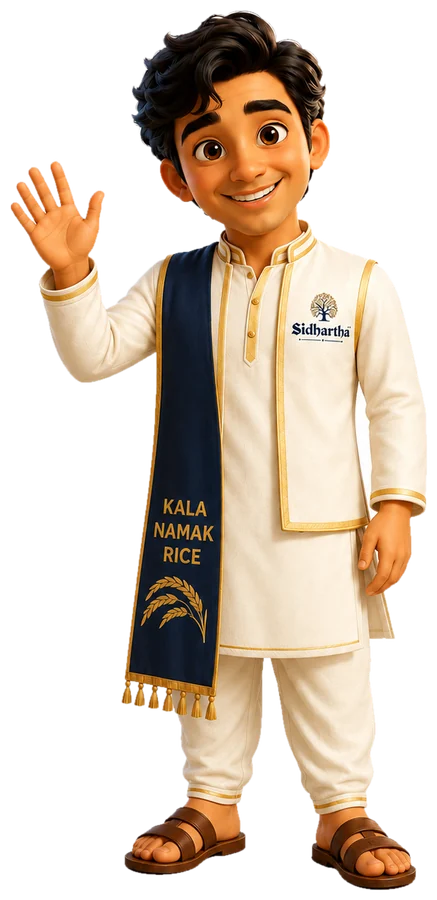 Sidhartha mascot waving — happy to help